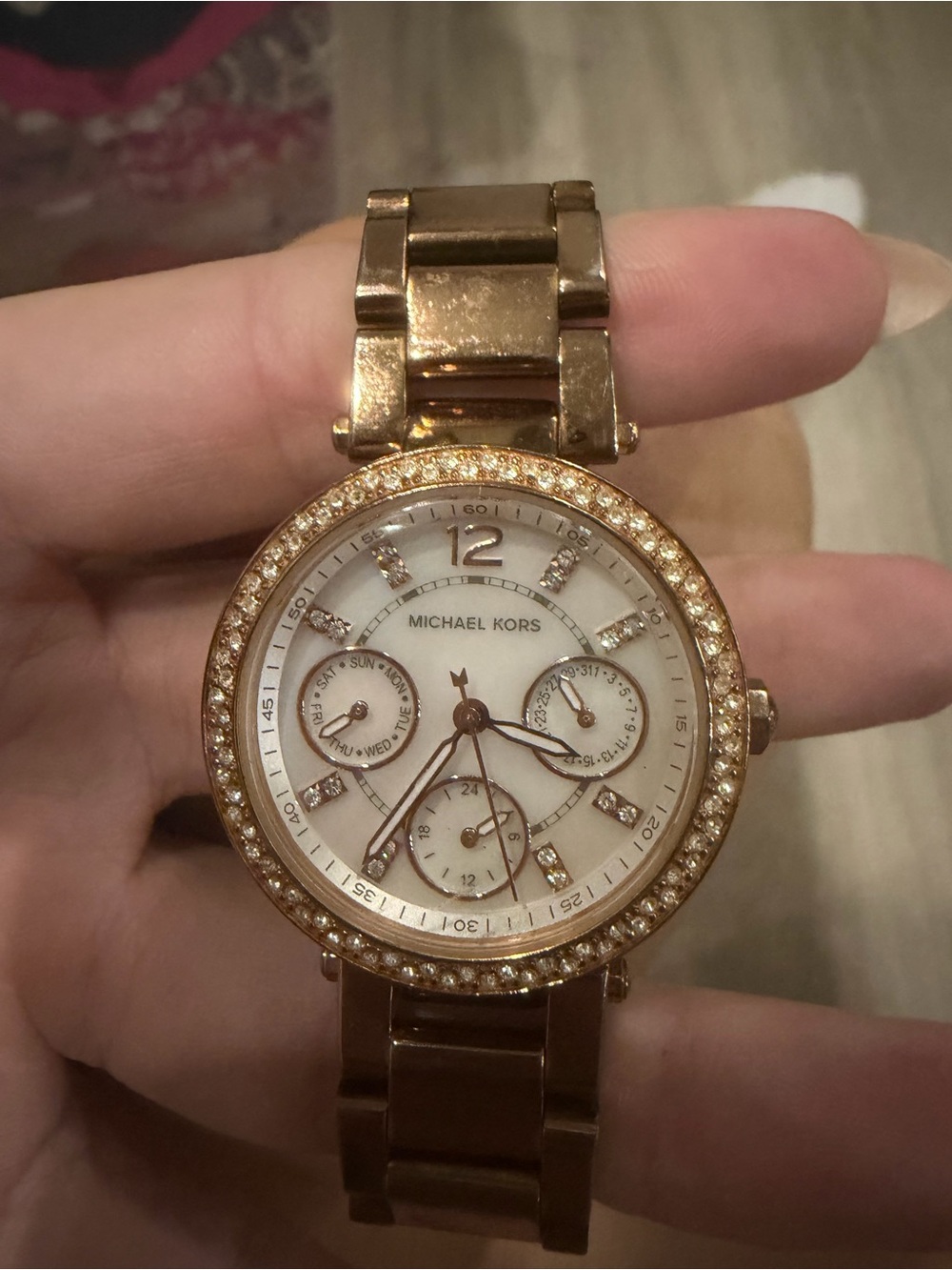 Michael Kors Rose Gold Crystal Bezel Women's Watch